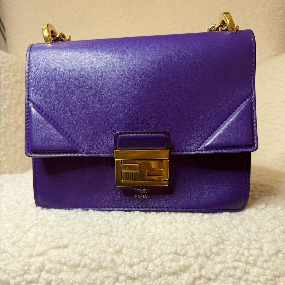 Fendi Leather Purple Rain Shoulder Bag